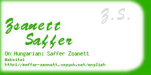 zsanett saffer business card